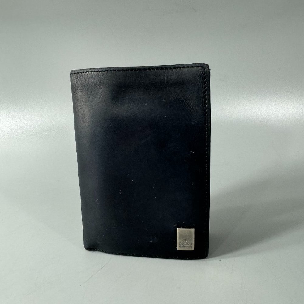 Authentic Vintage Gucci Dark Blue Soft Leather Bi-fold Wallet